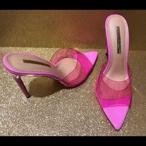 NWB 4 1/2” Pink Transparent Heel